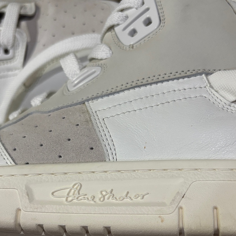 Acne White and Gray High-Top Sneakers - Picture 4 of 11